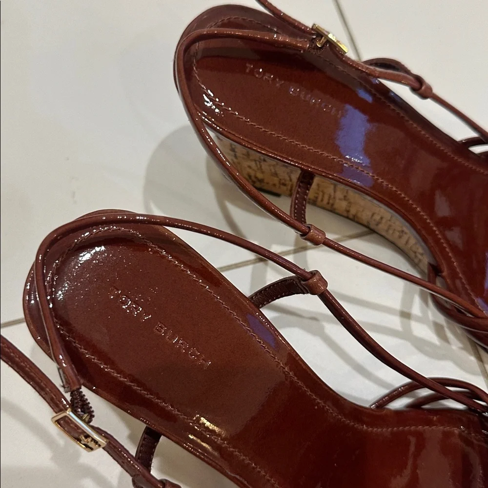 Tory Burch Multi Strap Wedge Sandals 75mm Women's  9.5 nwt